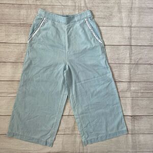 BCBGeneration NWT women XS 100% cotton light wash wide leg capris blue